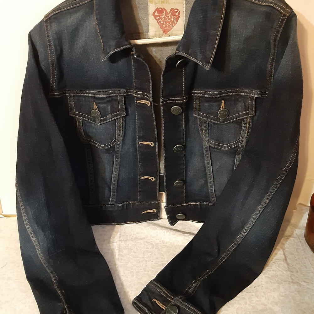 Beautiful Crop SLINK Sz 0 (Womens 12) Jean Jacket